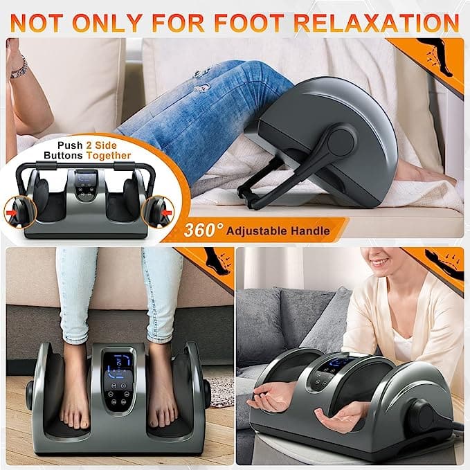 TISSCARE Shiatsu Massage Foot Massager Machine - Improves Blood Flow Circulation, Deep Kneading & Tissue with Heat/Remote, Neuropathy, Plantar Fasciitis, Diabetics, Pain Relief