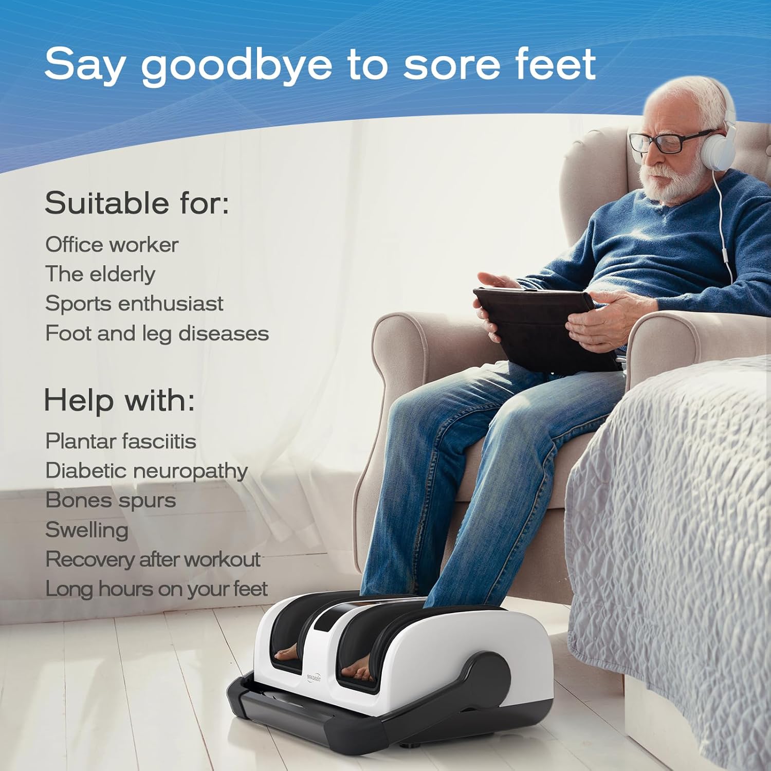 Tisscare 2024 Upgrade Shiatsu Foot Massager Machine
