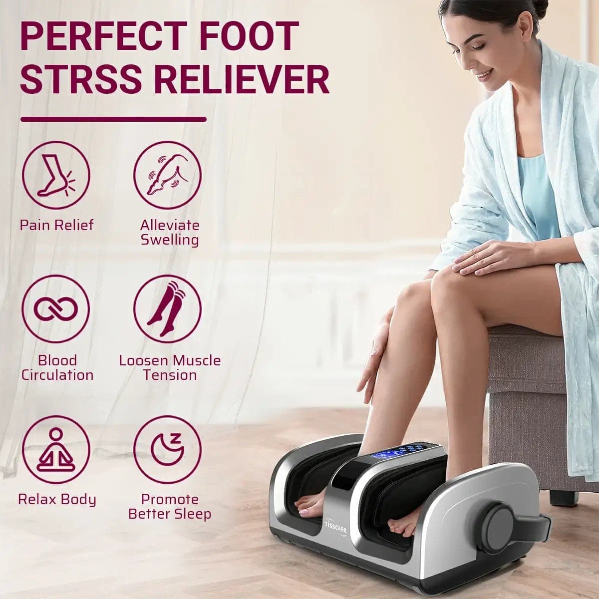 TISSCARE 2023 Upgrade Shiatsu Foot Massager Machine