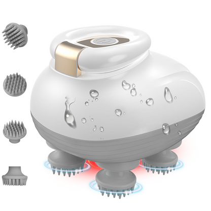 TISSCARE electric scalp massager featuring a sleek design with silicone massage claws, designed for enhanced blood circulation and hair growth.