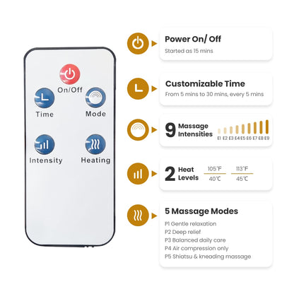 heated foot massager remote control